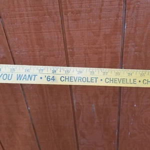 Vintage Chevy Yardstick Cevrolet '64 CHEVELLE CORVAIR CHEVYII CORVETTE - Picture 1 of 12