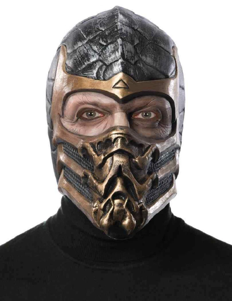 Scorpion Mask Mortal Kombat Ninja Fancy Dress Up Halloween Costume Accessory - Image 1 of 1