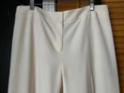 Oscar de la Renta alterado XL marfil frente cremallera pantalones forrados hasta el muslo Foto 1 de 4