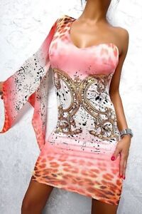Sweet Miss Original Designer Pearls & Strass Bodycon Decollete Dress L