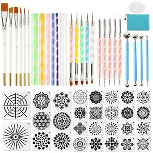 Augshy Mandala Dotting Tools Painting Kit, 58Pcs Dotting Tools for Painting D - Picture 1 of 5