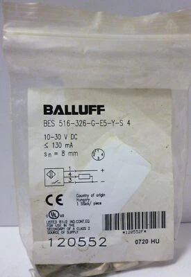 Balluff BES 516-326-G-E5-Y-S4 Inductive Proximity Sensor - Image 1 of 3
