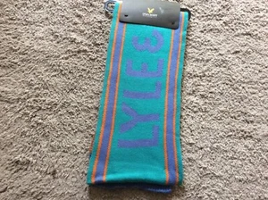 BNWT New Lyle & Scott Junior Scarf - Lake Blue Stripe Logo - Picture 1 of 5