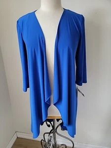 R &M Richard's Royal Blue Dressy Cardigan Jacket Wavy High Low Size 6 NEW - Picture 1 of 13