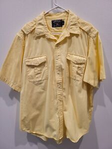 American Living button up shirt mens short sleeve adult 2XL khaki casual 