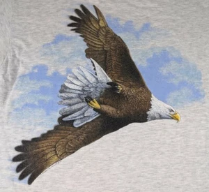 Camiseta De Colección Águila Calva Voladora Talla L Puntada Única Hecha en EE. UU. Hanes Beefy T - Imagen 1 de 8