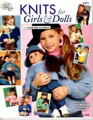 ASN  KNITS FOR GIRLS & DOLLS CHILD SIZE 2 TO 12 & 18" DOLL SWEATERS - Image 1 of 2