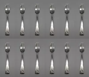 SET OF TWELVE - Oneida Stainless Flatware ERA Pastry Forks USA - Picture 1 of 3