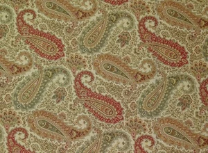 RICHLOOM SALISBURY TEABER CREAM BEIGE PAISLEY MULTIUSE FABRIC BY THE YARD 54"W - Picture 1 of 5