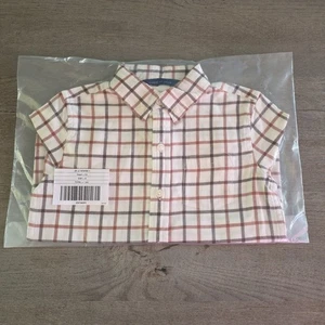 Camicia di flanella Janie And Jack ragazzo Tattersall taglia 4 avorio  - Foto 1 di 2