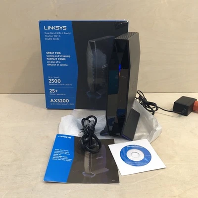 Linksys E8450 AX3200 WiFi 6 Router Dual-Band 3.2 Gbps Up 2500 sq ft 25+ Devices - Image 1 of 4