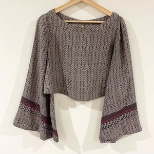 Free People Stars Aligned Bell Sleeve Crop Bluse Damen Gr. XS - Bild 1 von 9