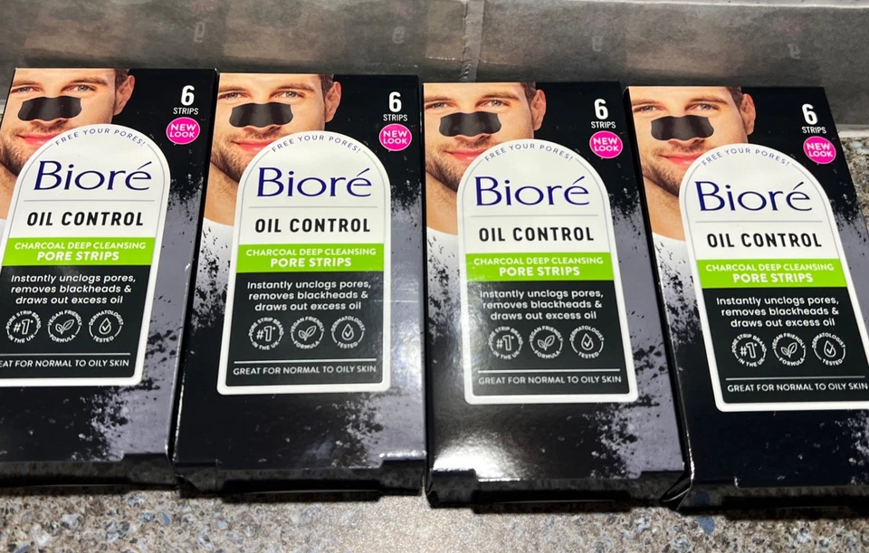 Biore Oil Control Charcoal Deep Cleansing Pore 24 Nose Strips. Free Shipping - Image 1 of 2
