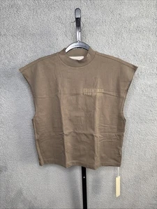 Fear Of God Essentials Turtleneck Sleeveless Muscle Tee Shirt SZ 10  Brown NWT - Picture 1 of 11