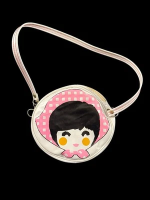 VTG 60's Merry Brand Round White Vinyl Plastic Girls Childs Shoulder Bag Purse - Image 1 of 4