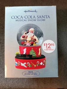 Vintage Hallmark Coca-Cola Santa Musical Snow Globe With Moving Train Christmas - Picture 1 of 5
