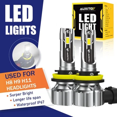 Kit combinado de 2 piezas de faros LED AUXITO E2 blanco frío H8 H9 H11 bombillas de haz alto bajo Foto 1 de 4