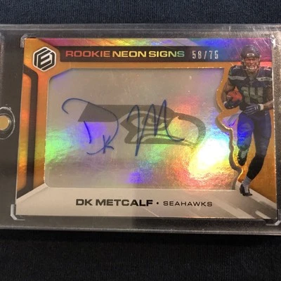 2019 Panini Elements Rookie Neon Signs Orange /75 DK Metcalf #RNS-DK Auto RC - Image 1 of 4