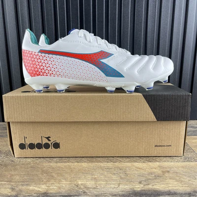 Botines de fútbol Diadora Brasil Elite GR LT W LP12 talla 9 para mujer blanco azul rojo Foto 1 de 4