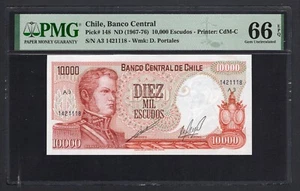 Chile 10000 Escudos ND(1967-76) P148 Uncirculated Grade 66 - Picture 1 of 2