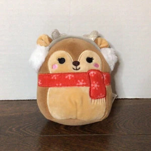 Squishmallows Darla the Reindeer Earmuffs Scarf 5" Plush Christmas Holiday - Picture 1 of 2