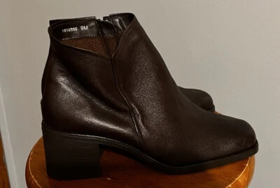 Botas de tornozelo femininas Bellini Sport marrom biqueira quadrada salto bloco tamanho 9M - Imagem 1 de 4