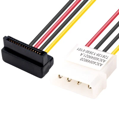 5x 18cm PC Stromkabel Adapter IDE 5,25" Stecker zu SATA 15-pol. Buchse Gewinkelt - Bild 1 von 4