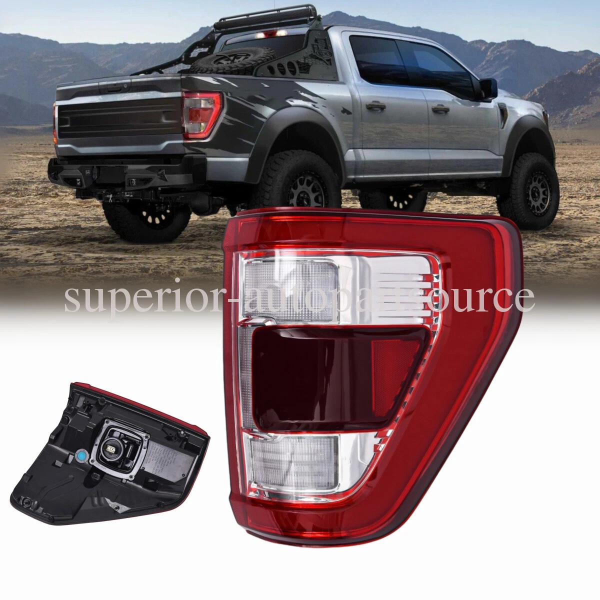 Luz Trasera LED Derecha Para Ford F150 2021-2023 - Con Función Punto Ciego, Color Rojo, 3 Años Garantía
