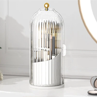 Organizador Porta Pinceles Maquillaje con Tapa 360 Giratorio Transparente A Prueba de Polvo Estuche Cubierta Foto 1 de 4