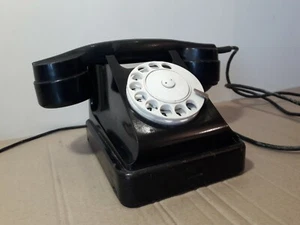 Soviet Union Black bakelite rotary Telephone VEF №5 . USSR Original - Picture 1 of 12