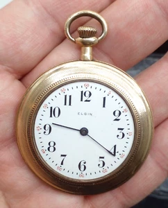 RELOJ BOLSILLO MECÁNICO ELGIN VINTAGE CHAPADO EN ORO - Imagen 1 de 21