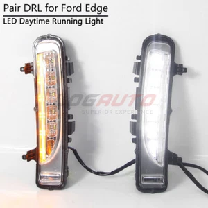 Bisel antiniebla LED transparente para Ford Edge 11-14 luz diurna LED con intermitente - Imagen 1 de 11
