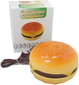 Wired Phone,Hamburger Telephone Fixed Corded,Desktop Phone for Home Decoration - Picture 1 of 6