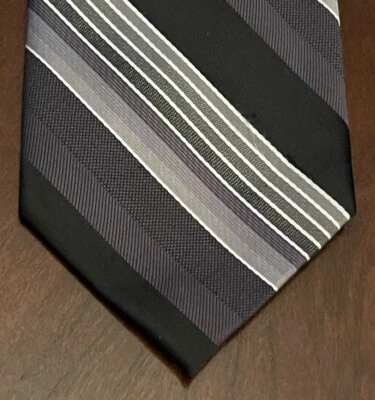 Pierre Cardin Hand Made Black Gray 100% Polyester Men’s Neck Tie Made In China - Image 1 of 4