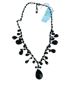 Womens Elegant Black Beads 18 inch Neckless - Picture 1 of 8