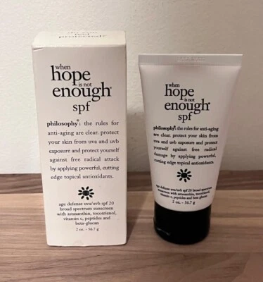 Protetor solar Philosophy When Hope Is Not Enough FPS Age Defense UVA/UVB SPF 20 2 oz - Imagem 1 de 4