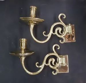 Applique da parete a candela in ottone massiccio con girevoli - Foto 1 di 3