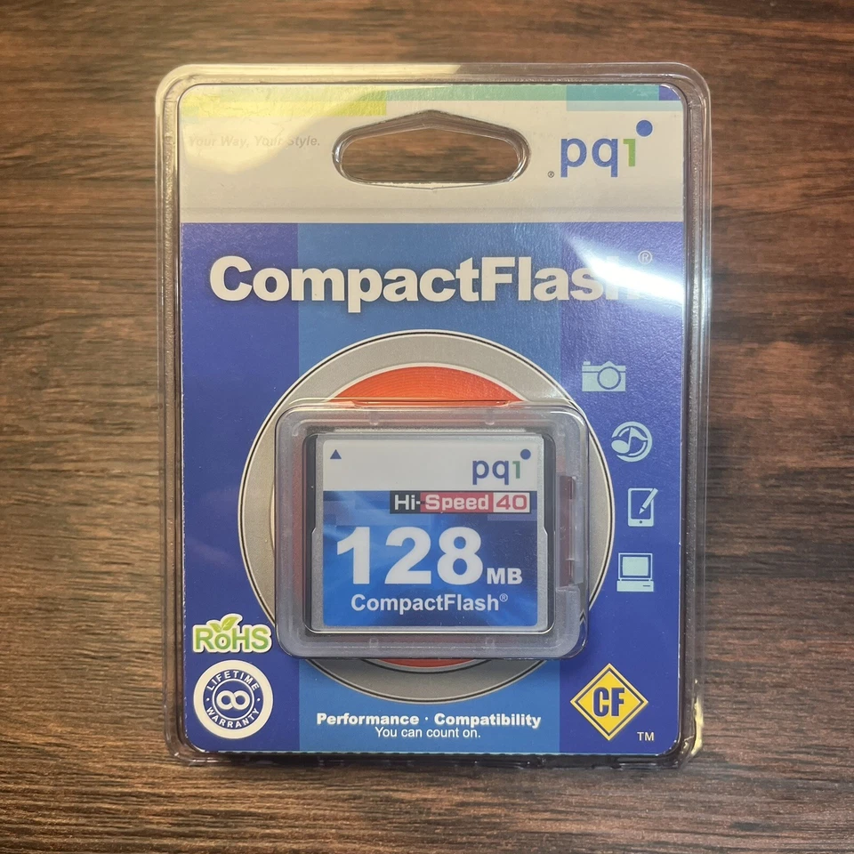 PQI 128MB Compact Flash Drive CF Card Brand New AC46-128R01F2 - Image 1 of 2