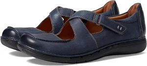 Clarks Womens Un Loop Strap Mary Jane Navy Leather 26174972 - Picture 1 of 5