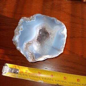 Agate bleue cristaux de géode polis roches fossiles MInerals magnifiques