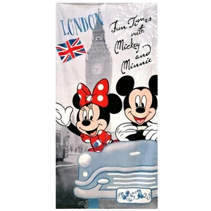 Disney Minnie Y Mickey Londres Toalla De Playa De Algodón 70x140cm Niños - Imagen 1 de 2