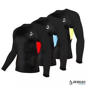 Mens Compression Shirt Base Layer Long Sleeves Skin Fit Gym Running Yoga Tights - Picture 1 of 7