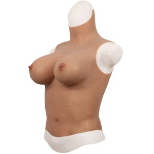 Dokier Silicone Crossdresser Half Bodysuit Breast Forms Breastplate Fake Boobs  - Picture 1 of 10
