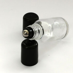 Wholesale 5~100ML Clear Thick Metal Roller Ball Glass Lid Essential Oil Bottle