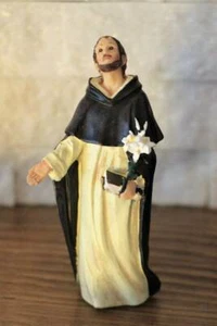 St. Dominic Statue 4 inch Resin Gift Boxed Prayer Card Patron Astronomy - Picture 1 of 4