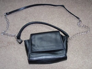 BooHoo Black Ladies Handbag Long Cross Body Strap/Chain Good Condition SeePhotos - Picture 1 of 4