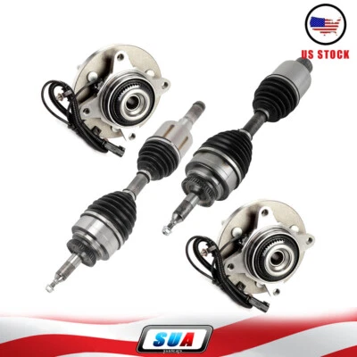 Set 4 Front Fits 2011 2012 2013 Ford F-150 4WD CV Axle Shaft & Wheel Hub Bearing - Image 1 of 4