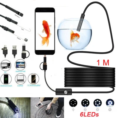 3in1 Borescope Endoscope LED Inspection Scope Camera For Android Cell Phone/PC - image 1 of 4