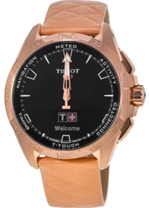 Tissot T-Touch Connect Solar Black Dial Leather Strap men's Watch T1214204605100 - Picture 1 of 5