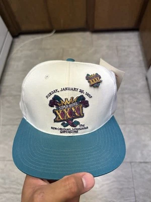 Vintage Super Bowl XXXI New Orleans ANNCO Snapback Cap Hat with Pin - NWT 1997 - Image 1 of 4